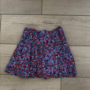 Crewcuts Red and Blue Floral Circle Skort